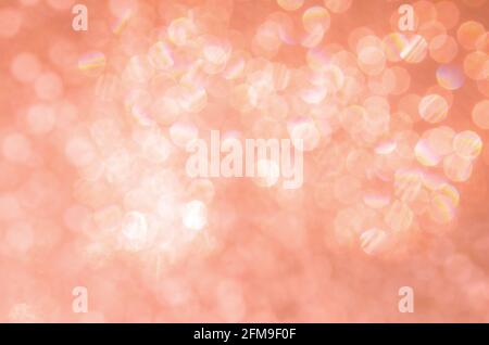 Beautiful abstract romantic background in pink color with blurred lights, nice bokeh and empty space for your design Stock Photo