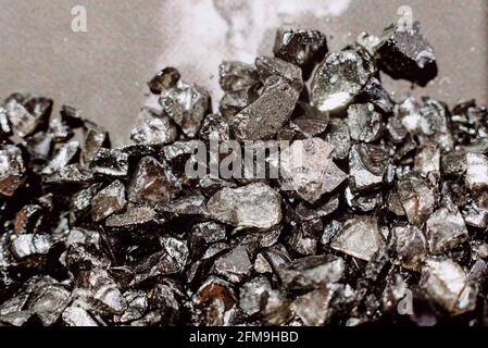 Modern industry depends on mining for the valuable rare-earth, rare earth crystal detail Stock Photo