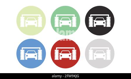 Car wash icon set. Vector isolated illustration of Car wash Stock Vector