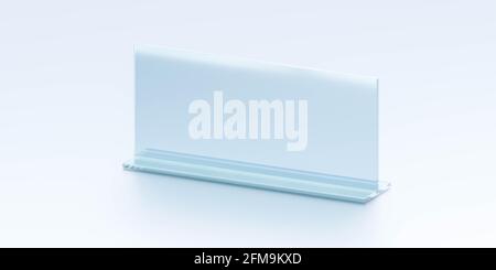empty blank glass plate board on white background 3d render illustration Stock Photo