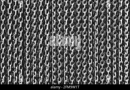 Distressed overlay texture of rusted peeled metal chain. grunge background. abstract halftone vector illustration Stock Vector