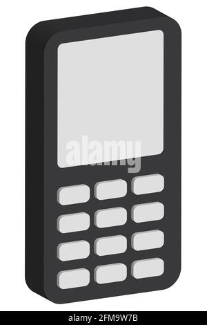 Push-button telephone icon with blank screen for design. Mobile phone ...
