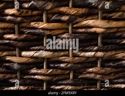 Woven Wicker Basket Detail Stock Photo