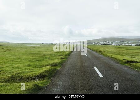 Road at Keel Beach on Achill Island, Ireland