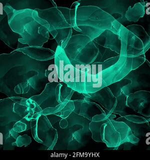 Turquoise alcohol ink abstract background. Marble style design Stock Photo