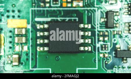 Mockup for microcircuit inside laptop, blank microcircuit template Stock Photo
