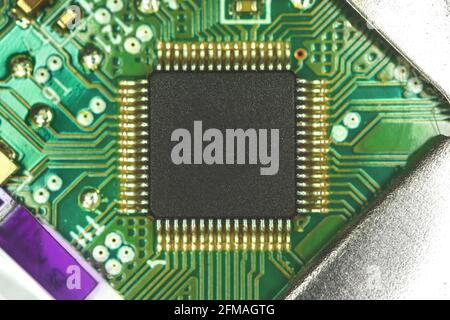 Mockup for microcircuit inside laptop, blank microcircuit template Stock Photo