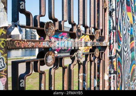 Berlin, East-Side-Gallery on the former Berlin Wall Stock Photo