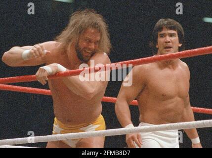 Ricky Steamboat  Randy Macho Man Savage1986                                                           By John Barrett/PHOTOlink / MediaPunch Stock Photo