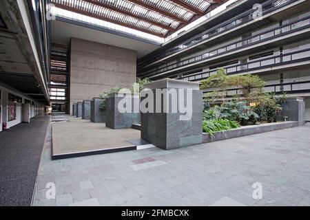 Interior of an abandoned empty office building Stock Photo