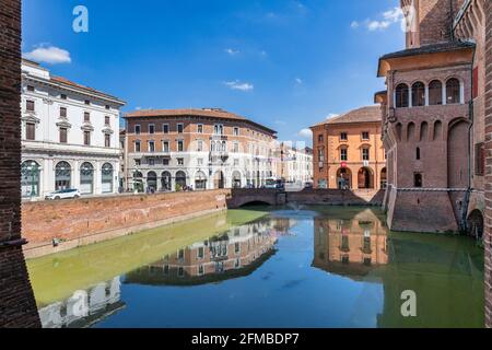 The castello Estense - Este castle in Ferrara, Emilia Romagna, Italy Stock Photo