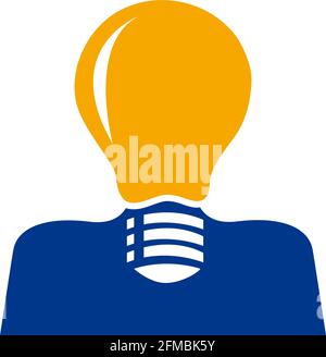 Vector sign innovative generation, person and lamp Stock Vector