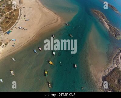 Aerial view of the most beautiful coast of Israel, Dor Beach Stock Photo