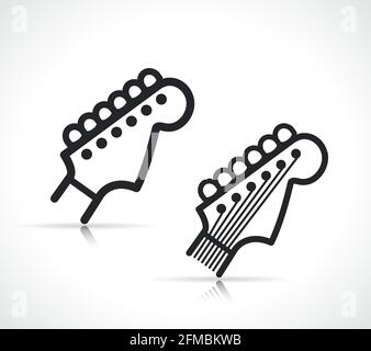 music guitar neck line icon isolated design Stock Vector