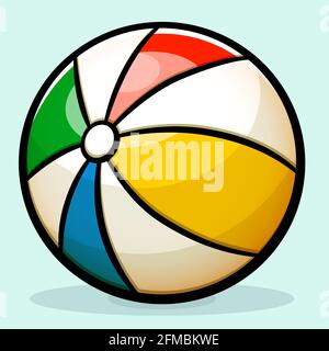 summer beach ball cartoon drawing illustration design Stock Vector