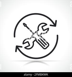 maintenance line icon vector symbol isolated sign Stock Vector