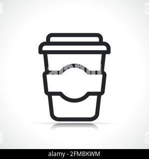 coffee drink line icon isolated flat design Stock Vector