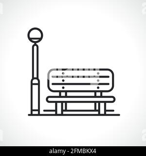 public park bench line icon isolated design Stock Vector