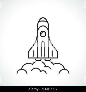 rocket line icon vector symbol isolated design Stock Vector