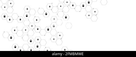 Global network security on the white Stock Vector