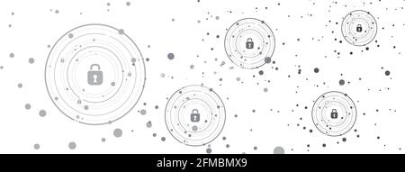 Global network security on the white Stock Vector