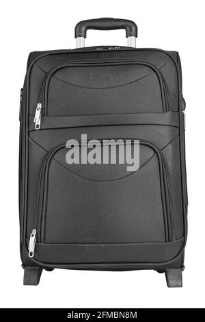 Travel black suitcase isolated on white background. Travel concept. File contains clipping path. Stock Photo