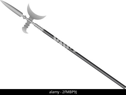 Halberd on a white background. Vector illustration. Stock Vector