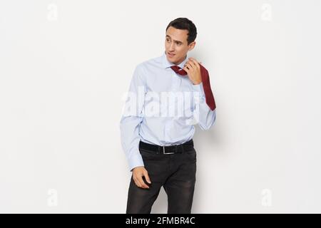 man wearing shirt manager office official studio isolated background Stock Photo