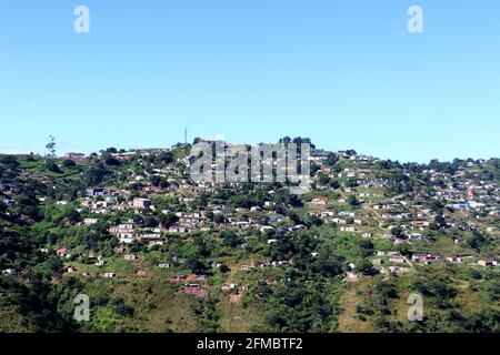 Poor rural South African Settlement on hillside in KwaZulu Natal Stock ...