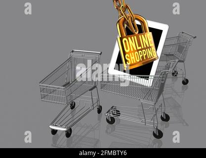 Online shopping, conceptual illustration Stock Photo