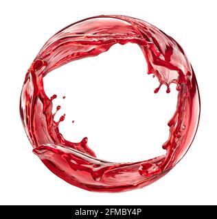 Circle berry juice splashes isolated on white background Stock Photo