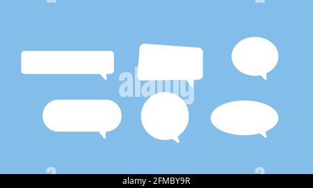 Retro empty comic bubbles. Vector isolated black and white flat Stock Vector