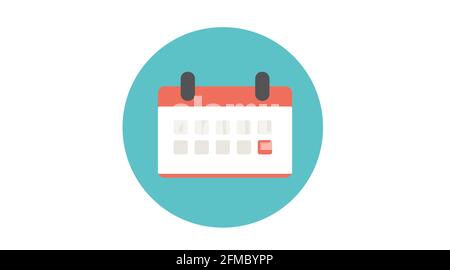 Flat calendar icon. Vector isolated illustration of a flat calendar. Stock Vector