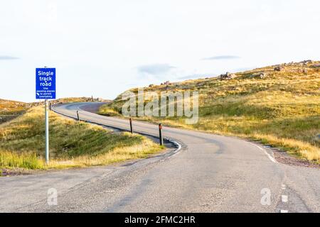 Single-track road running from Tornapress to Applecross in Scotland via Bealach na Ba pass (626m). This is the third-highest motor road in the UK and