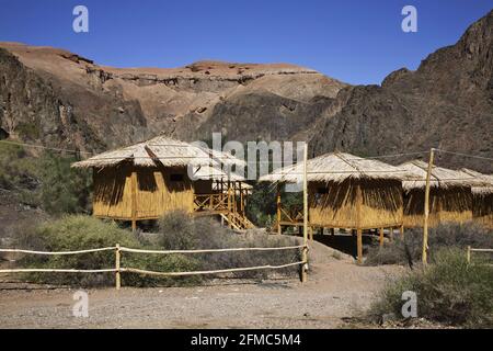 Bungalow in National Park Sharyn Canyon (Valley of castles). Kazakhstan Stock Photo