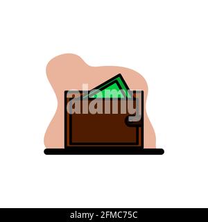 Brown Wallet Icon Conceptural Vector Illustration Design eps10 Stock Vector