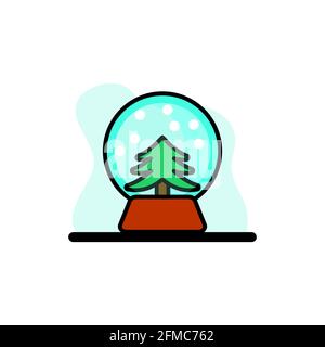 Crystal Snow Globe Icon Conceptual Vector Illustration Design eps10 Stock Vector