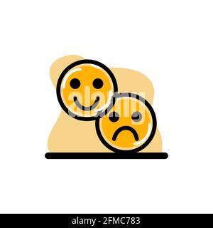 Dual Emotions Happy and Sad Concept Vector Illustration Design eps10 Stock Vector