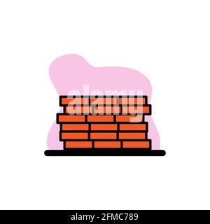 Brick Wall Conceptual Icon Vector Design Illustration eps10 Stock Vector