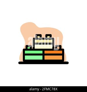 Lego Brick Conceptual Vector Icon Design Illustration eps10 Stock Vector