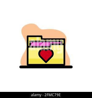 Favourite Folder Cute Icon Conceptual Vector Illustration Design eps10 Stock Vector