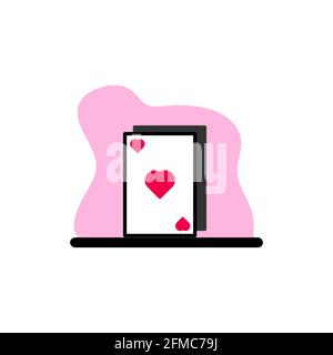Love Poker Card Vector Illustration Design eps10 Stock Vector