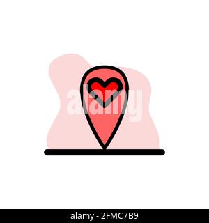Love Location Vector Conceptual Icon Design Illustration eps10 Stock Vector