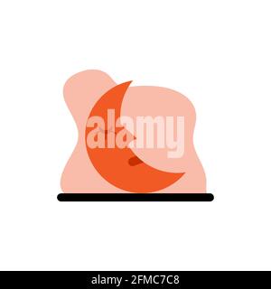 Sleeping Moon Concept Icon Vector Illustratin Design eps10 Stock Vector