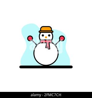 Snowman Vector Icon Illustration Design eps10 Stock Vector