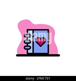 Love Story Album Icon Vector Concept Illustration Design eps10 Stock Vector