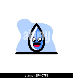 Water Drop Conceptual Cute Character Vector Illustration Design eps10 great for any purposes Stock Vector