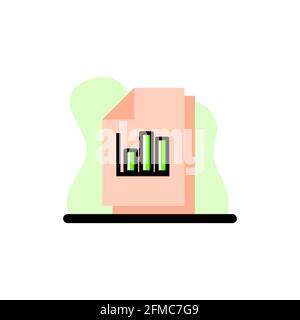Column Graph Files Conceptual Vector Icon Illustration Design eps10 Stock Vector
