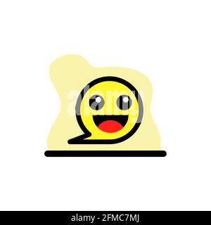 Smile Emoji Text Bubble Vector Icon Conceptual Design Illustration eps10 Stock Vector