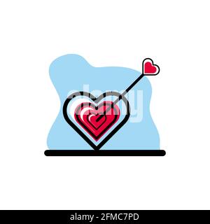 Love Target Vector Illustration Design Concept Idea eps10 Stock Vector